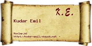 Kudar Emil névjegykártya