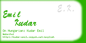 emil kudar business card